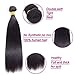 Brazilian Straight Hair 3 Bundles with 4x4 Lace Closure Free Part Double Weft 10A 100% Unprocessed Virgin Remy Straight Human Hair Bundles with Closure for Black Women(14 16 18+12'' Closure)