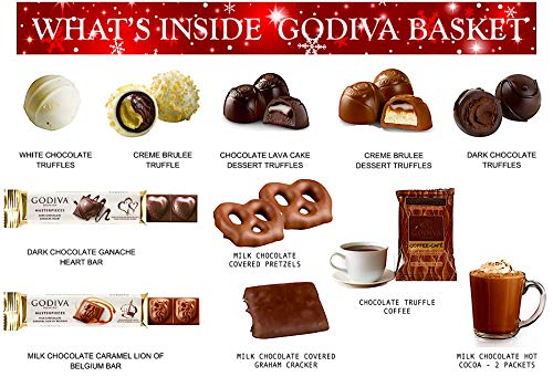 Godiva Chocolatier Gift Basket -Chocolate Assortment For 2019 Christmas Holiday Season-Gift Box-Keepsake Tin-Gift Basket-Corporate Gift Box,Birthday, Sympathy, Get Well - LA Signature - Thumbnail 2