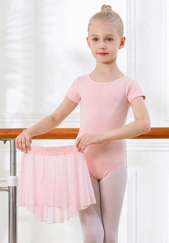 DIPUG Girls Ballet Leotards with Removable Skirt Toddler Hollow Back Dance Dress Combo