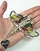 Nurse Caduceus Suncatcher with Real Pressed Flowers in Glass Wings - Measures 5