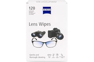 ZEISS Lens Cleaning Wipes, Pre-Moistened, Individually Wrapped Wipes for Coated Glass on Binoculars, Glasses, Sunglasses, Camera Lenses, and Scopes, 120 Count