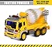 Friction Powered Cement Mixer Push and Go Construction Toy for Boys and Girls with Lights and Sounds - Realistic 1:16 Scale Design - by ToyThrill