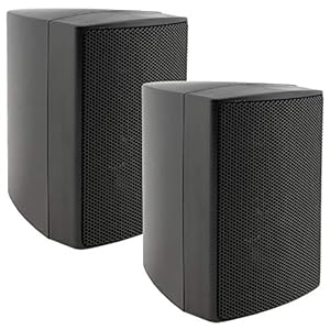 ChiliTec 2-weg luidspreker zwart, paar, wandluidsprekers voor hifi-stereo-installatie, thuisbioscoop, 40 watt 8 ohm