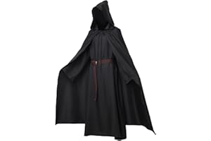 MAVIKIM Pagan Tunic Cloak Friar Medieval Cosplay Hood Capes Costumes Knight Costume