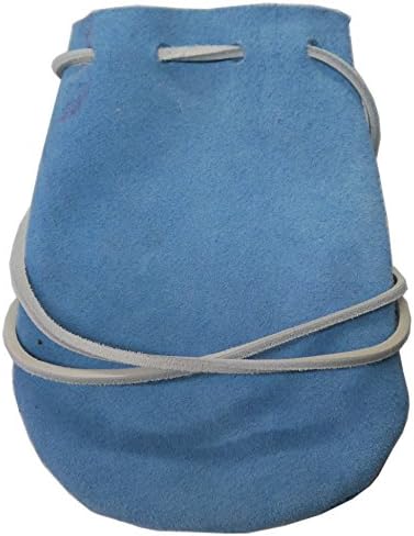 Light Blue Suede Leather Dice/Marble Bag 6" x 4 1/2"