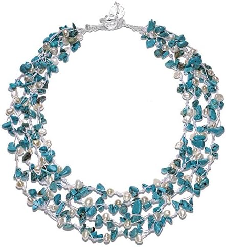 HinsonGayle 4-Strand Handwoven Gemstone & Freshwater Cultured Pearl Necklace