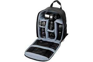 WINVIN Waterproof SLR/DSLR Camera Backpack Shoulder Bag Travel Case for Canon Nikon Sony Digital Lens (Medium, Grey)