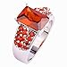 Psiroy Women's 925 Sterling Silver Plated Emerald Cut Simulated Garnet Wedding Ring Band Size 7