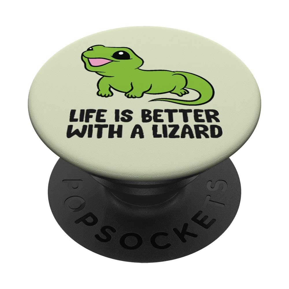 Lizard Reptile Pet Life Is Better With A Lizard PopSockets Adhesive PopGrip