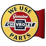 Open Road Brands Chevrolet Genuine Parts Flanged Wall Sign - an Officially Licensed Product, Great Addition to Add What You Love to Your Home/Garage Decor