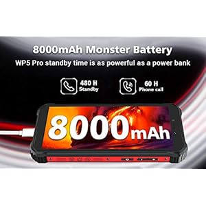 4G Rugged Telefono OUKITEL WP5 PRO, Batteria da 8000 mAh, Android 10 Smartphone Antiurto IP68, Luce Flash a 4 LED, Helio… - immagine 6
