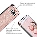 Galaxy J7 Case 2015, J700 Case,BENTOBEN Shockproof Luxury Glitter Bling Slim 2 in 1 Hybrid Hard Cover with Sparkly Shiny Faux Leather Protective Phone Case for Samsung Galaxy J7 J700 (2015),Rose Gold