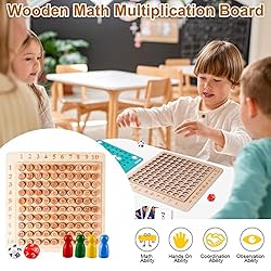 Wooden Math Multiplication Board Game, Wooden