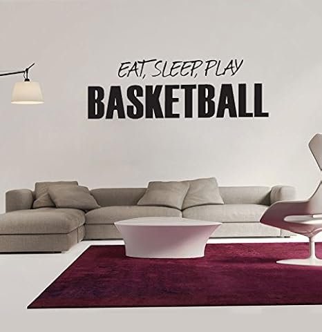 Amaonma A Black Vinyl Quotes Saying Eat Sleep Play Basketball