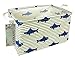 FANKANG Storage Bins, Nursery Hamper Canvas Laundry Basket Foldable with Waterproof PE Coating Large Storage Baskets for Kids Boys and Girls, Office, Bedroom, Clothes,Toys (Rec- Shark)