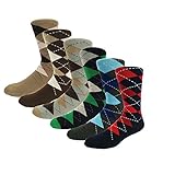 Zmart Men's Argyle Colorful Dress Trouser Socks Funny Crazy Art Patterned Cotton Crew Socks