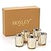 Hosley Set of 12 Metallic Mercury Votive Tealight Glass Candle Holders - Your Choice of Colors. Ideal for Parties Wedding Special Events Aromatherapy and Everyday Use O5 (Gold)