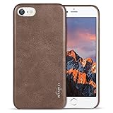 iPhone 7 Case [Vintage Series], VIFLYKOO Premium PU Leather Slim Fit Lightweight Soft Back Cover Phone Case for iPhone 7 Phone (Coffee)