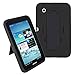 Galaxy Tab 2 7 Case KIQ (TM) Heavy Duty Hybrid Silicone Skin Hard Plastic Case Cover Kick Stand for Samsung Galaxy Tab 2 7.0 P3100 - Black / Black