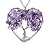 sedmart Tree of Life Amethyst Pendant Vintage Ancient Copper Wisdom Purple Heart Gemstone Necklace Birthstone Jewelry