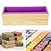 1 Purple Flexible Rectangular Silicone Soap Mold with Large Pine Wood Box for Homemade Produce 1.2 Kg Art Craft Soap Making Mold + 2 Pcs Cutter Peeler Slicer Knife Home Kitchen Tool Set