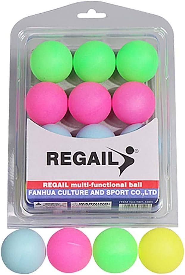 12PCS Table Tennis Ball, 5cm Color Ping Pong Balls Plastic Balls Mixed