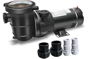 PUREBY J07503SW DoE-Compliant CEC approved 1.5HP 115v 4920GPH Above Ground Pool Pump with On/Off Switch and Reversible Discharge