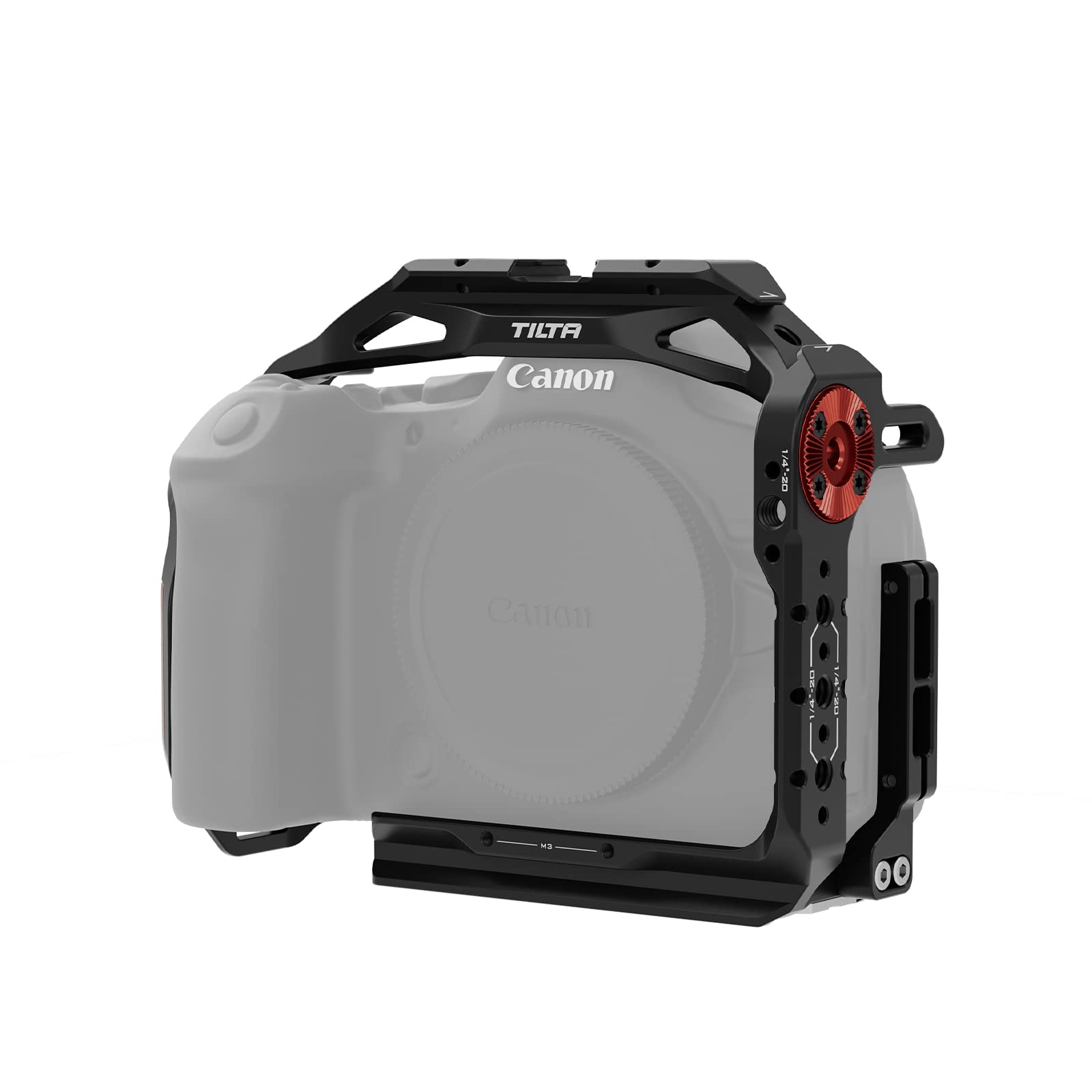 Tilta Full Camera Cage for R6 Mark II with Micro HDMI USB-C Cable Clamp, Cold Shoe Receiver, NATO rails - Black TA-T45-FCC-B