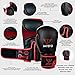 Jayefo Glorious Professional Boxing Gloves with Gel - Leather Sparring Gloves for Boxing, Kick Boxing, Muay Thai and MMA - Heavy Bag Gloves for Heavy Boxing Punching Bag - 16 OZ - Red