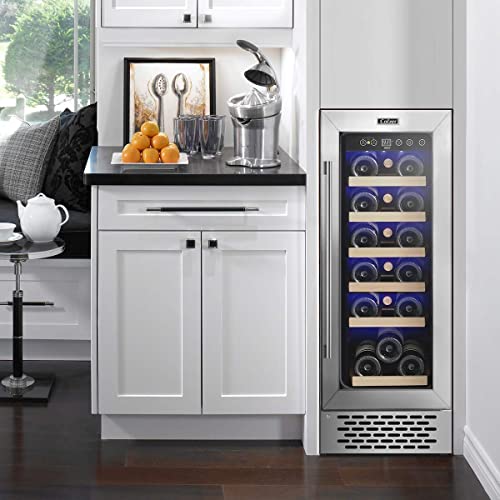 COLZER Elegant Mini Wine Fridge 18 Bottle 12 inch Wine Cooler