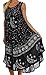 Sakkas B900 Batik Moon and Stars Caftan Tank Dress / Cover Up - Black / White - One Size