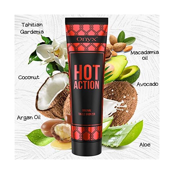 Onyx Hot Action Tingle Tanning Lotion - Sunbed Cream with Bronzer for Insanely Dark Tan - Hot Tingle Effect For Advanced…