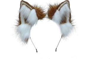 VIGVAN Animal Cosplay Ears Fox Cat Ears Chain Punk Cross Cat Ears Headbands