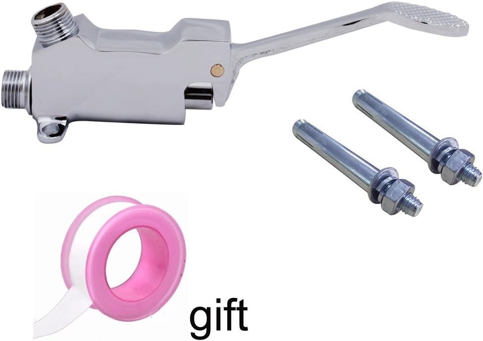 BaiDaiMoDeng Copper Faucet Basin Floor Mount Pedal Hospital Medical Laboratory Foot Switch Tap (Single Value)
