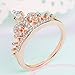 Women's Crown Tiara Rings Exquisite 18K Gold Plated Princess Tiny CZ Diamond Accented Promise Rings for Her Size 5-10