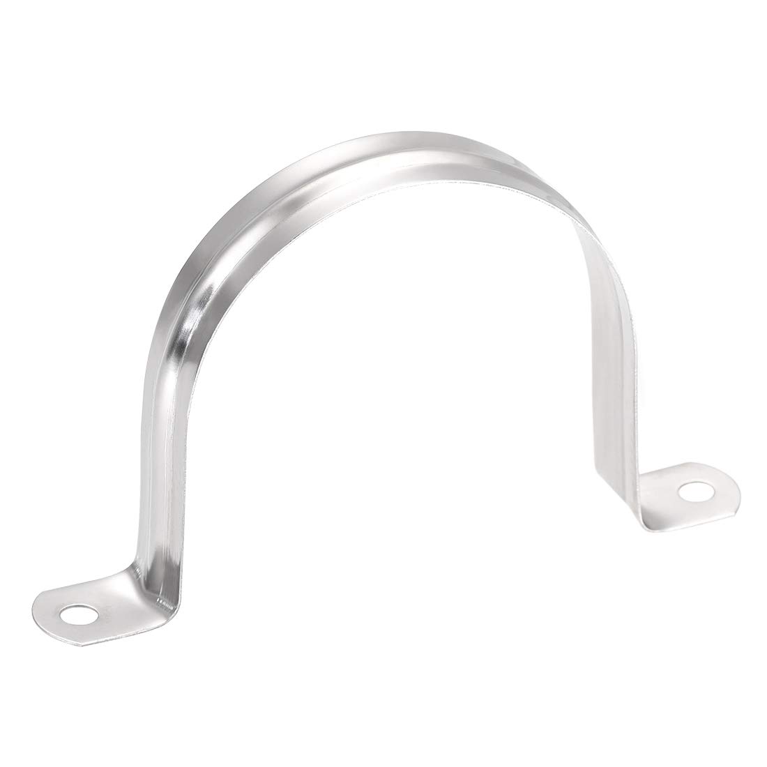 sourcing map 80mm(3.15") Rigid Pipe Strap, 2 Holes Tube Straps 201 Stainless Steel Tension Tube Clip Clamp 16pcs