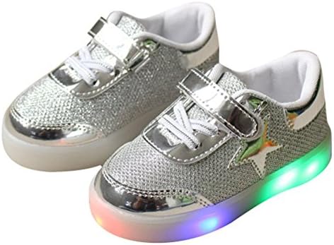 BAIAN Kids Girls Boys LED Shoes Light up Sneakers Child Toddler Casual Light Shoes