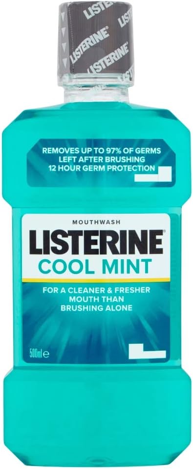 Listerine Cool Mint Mouthwash 500 ml, Blue, 500 ml (Pack of 1)