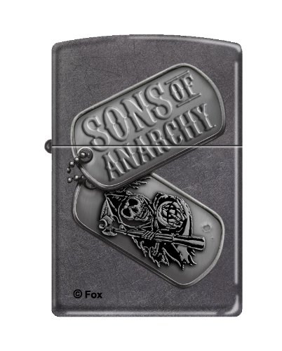 Zippo Sons of Anarchy Dog Tags Gray Dusk Pocket Lighter