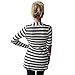 Merryfun Women's Elbow Patch Striped White Gray Cardigan Sweater 2XL