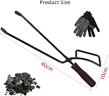 Mocoli 40cm Heavy Duty Firewood Tongs for Fireplaces Stoves Campfires w/ Gloves view 7