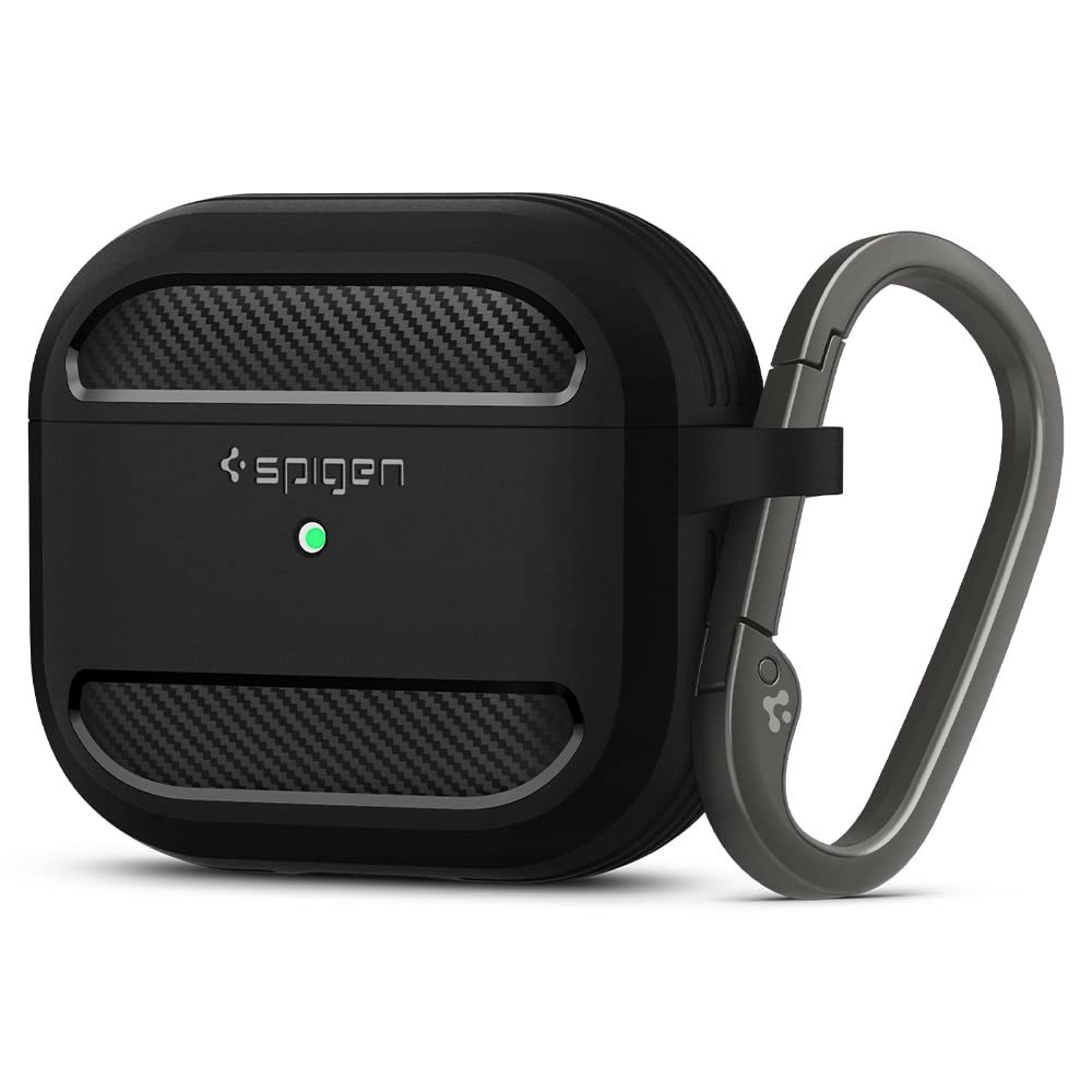 Spigen Rugged Armor Compatible with AirPods 3 Case (3rd Generation 2021) - Matte Black