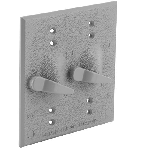 2-Gang Weatherproof Cover, 2-Toggle, Gray