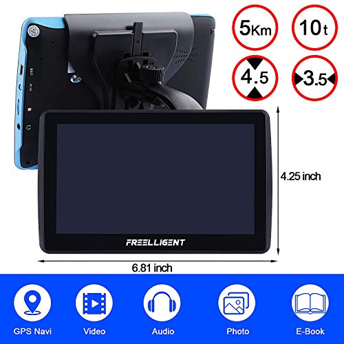Car GPS Navigation,Lifetime Map Update, 7-inch HD Touch Screen& 8G-256MB Memory, Voice Broadcast GPS Navigation System, Including Multi-Function Car Charger - FREELLIGENT