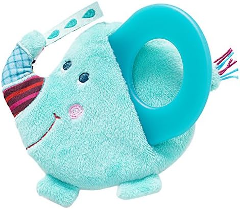 Lillputiens Teething Book Albert Elephant Finger Puppet Teether and Pacifier Holder