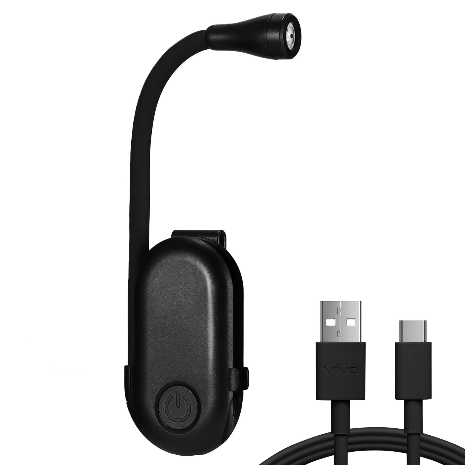 Kinberry Clip on Book Light - 3 Colour Modes Book Light Clip On Book Reading Light with Eye-Protecting Modes Book Lamp Stepless Dimming Rechargeable Long Battery LifeBook Light
