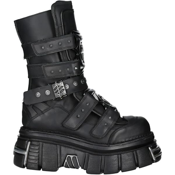 Amazon.com | New Rock Boots M-MET422-S1 Unisex Metallic Black