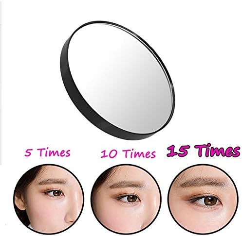 LYNN CAPANZANO 15X Makeup Mirror Mini Bathroom Magnifying Mirror With Two Suction Cups