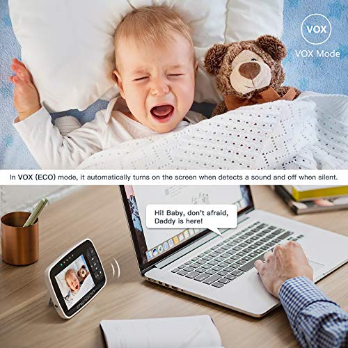 Cacagoo Video Baby Monitor With Remote Camera Pan Tilt Zoom 3 5 Color Lcd Screen Temperature Display Lullaby Two Way Audio With Wall Mount Kit Pricepulse