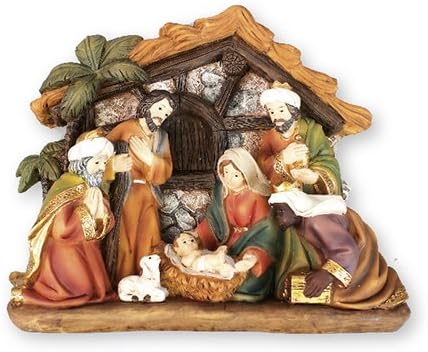 Immagini Natale Presepe.Presepe Di Natale Set 7 Personaggi 3 1 2 Resina Regalo Di Natale Presepe 12 5 X 15 Cm Amazon It Casa E Cucina